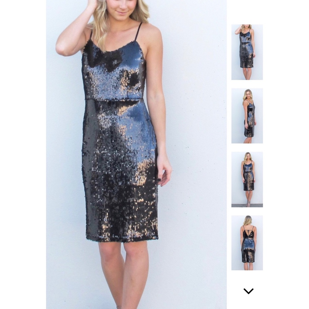 NWT Beautiful Black Sequin Cocktail Dress!!